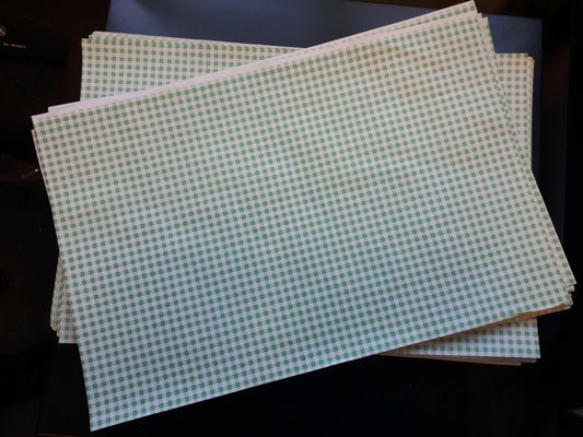 Green Gingham Duplex Paper 240x360mm 10kg Packs 2000pcs approx