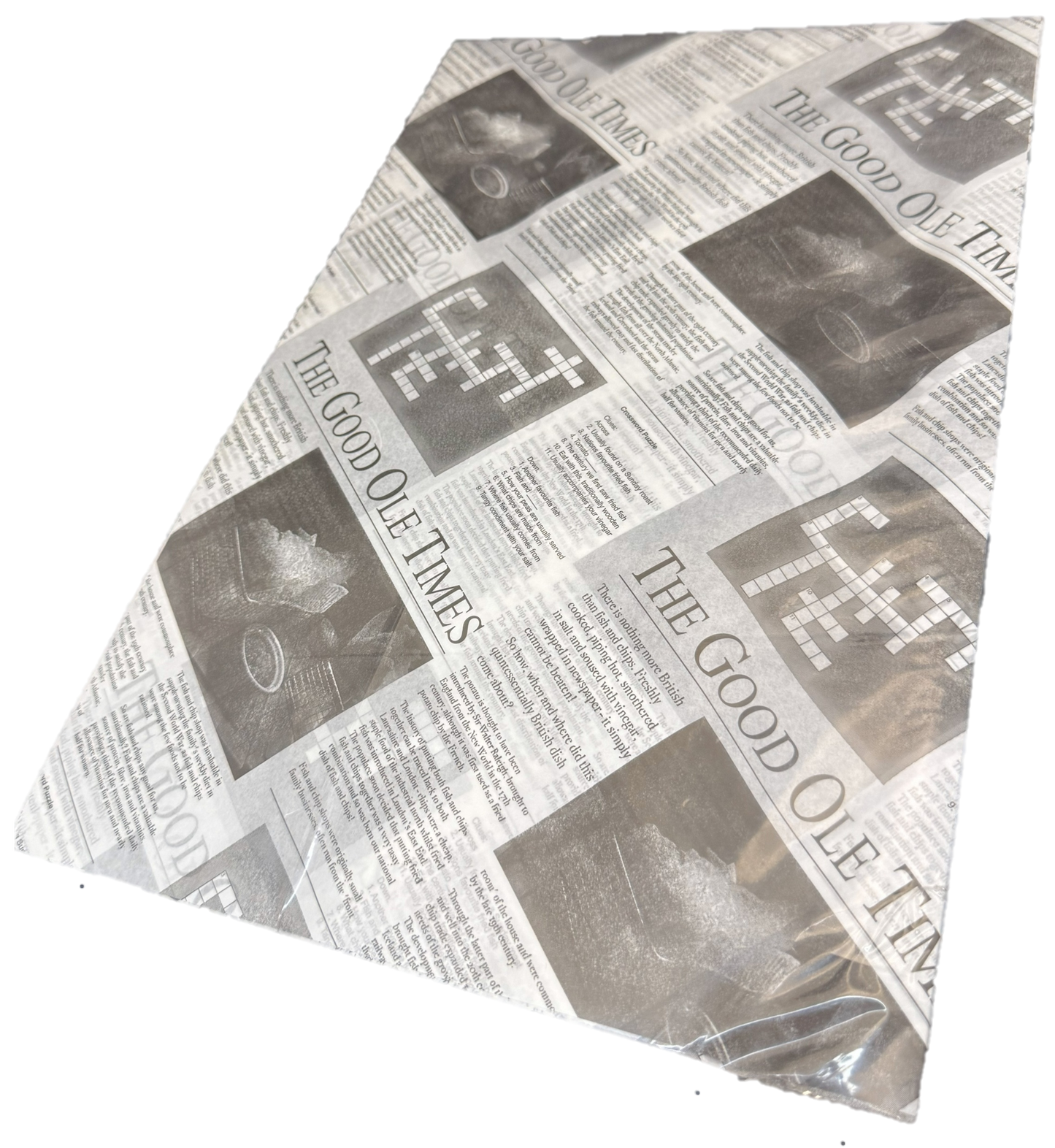 Printed Greaseproof Paper - "Newspaper" Design 245x375mm (1000 Sheets)