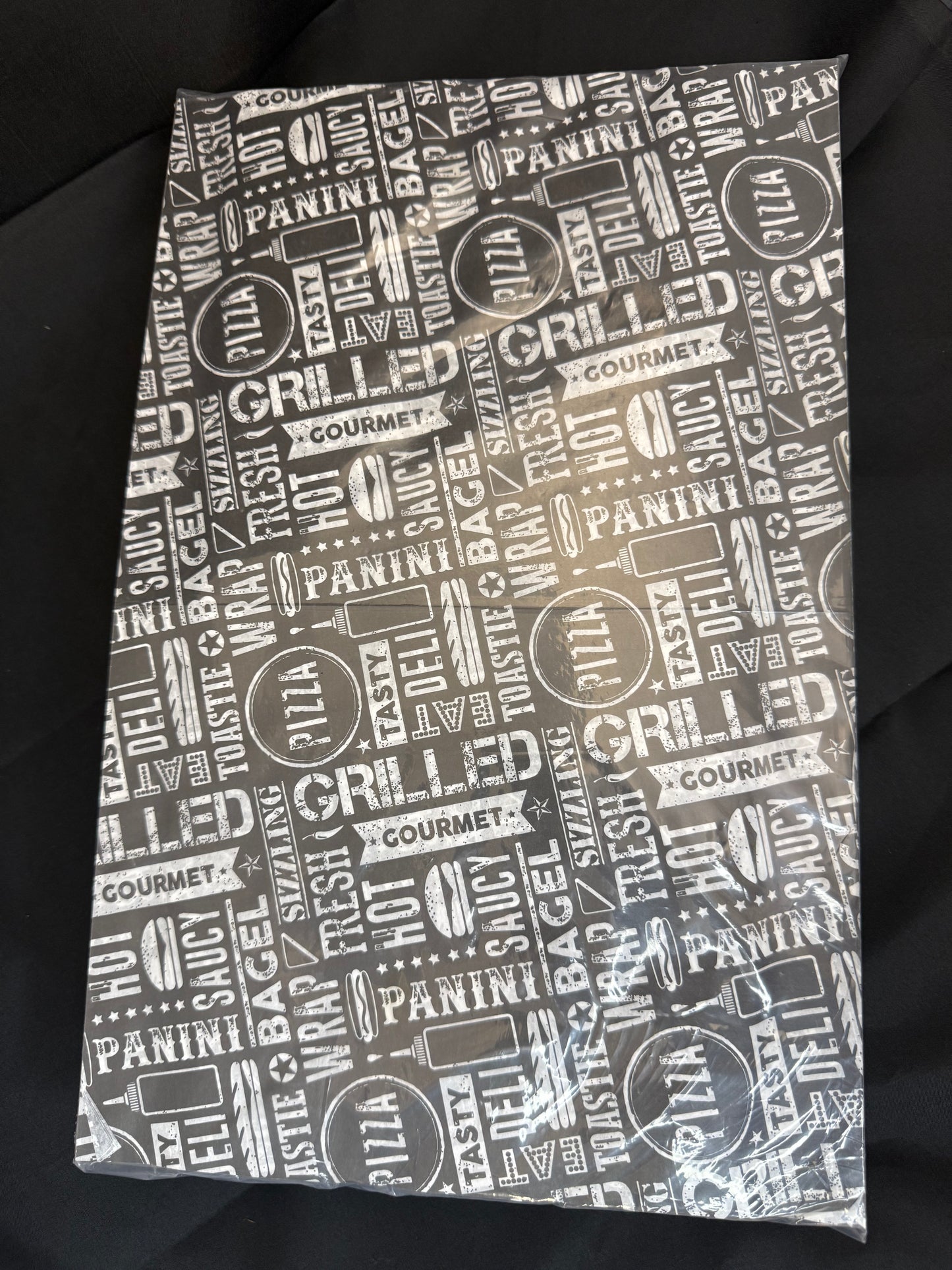 Printed Greaseproof - Gourmet Grilled Design - 245x375mm (1000 Sheets)