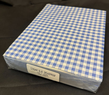 Printed Greaseproof - Gingham - 200x250mm (1000 Sheets)