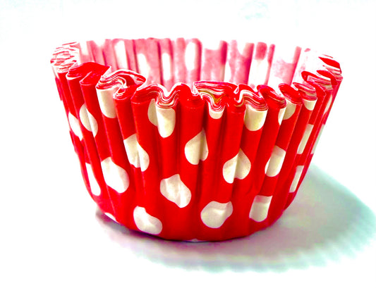 Red and White Polka Dot Muffin Cases - pack of 96 (50x38mm)